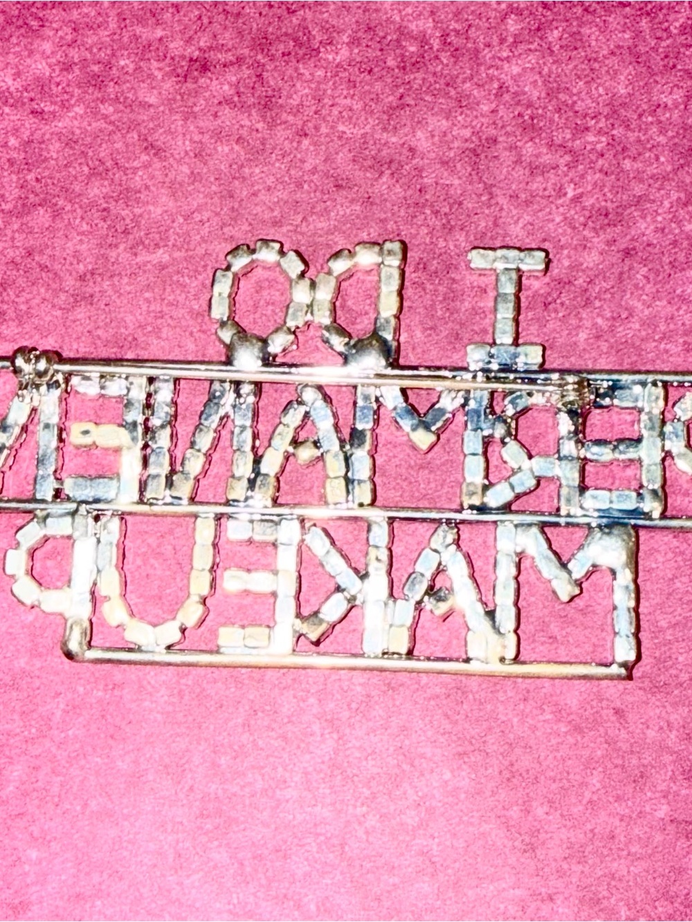 I Do Permanent Makeup Rhinestone Pin - Large - Picture 2 of 4